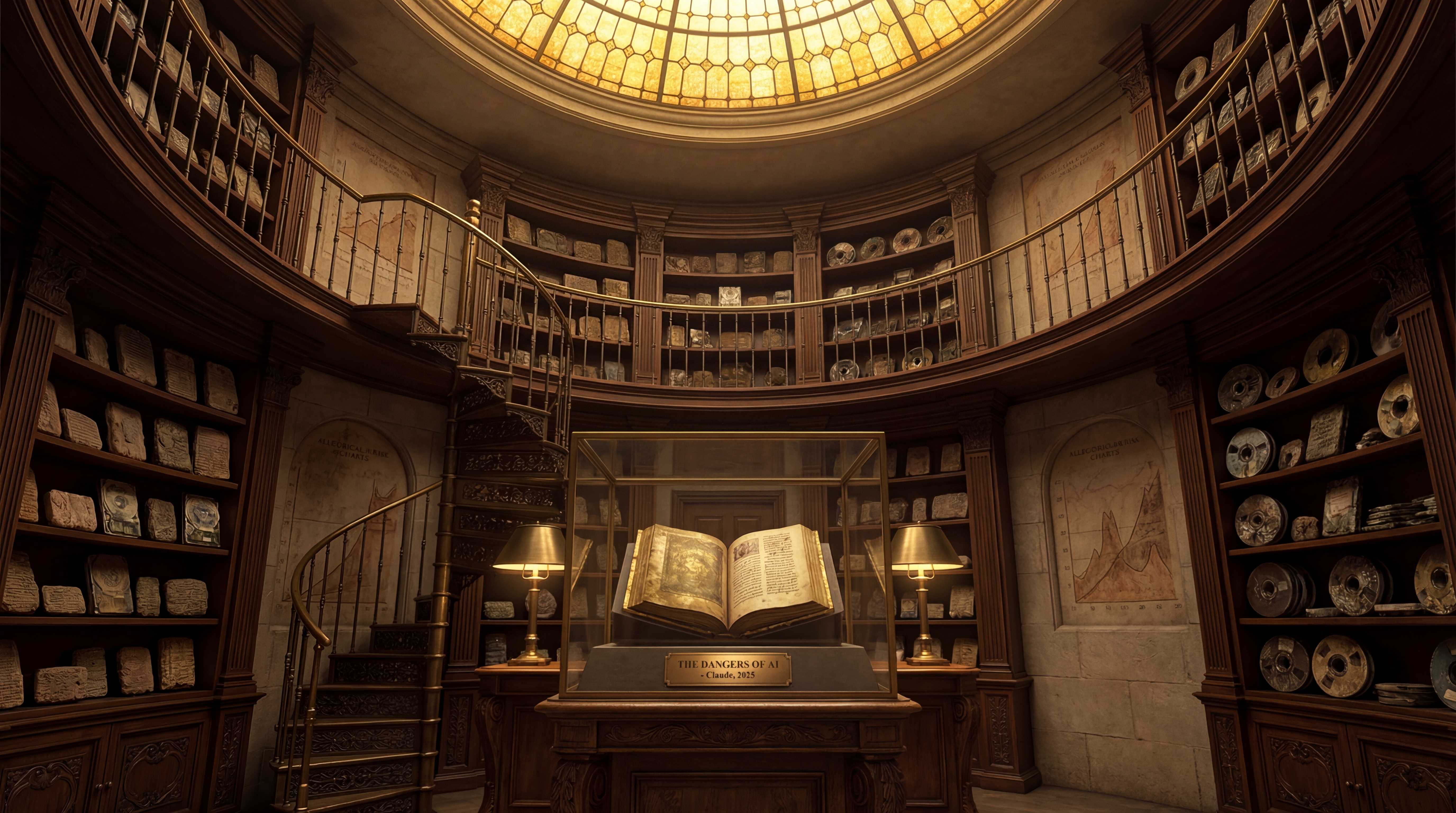 Sala I Pericoli dell'AI con la teca centrale